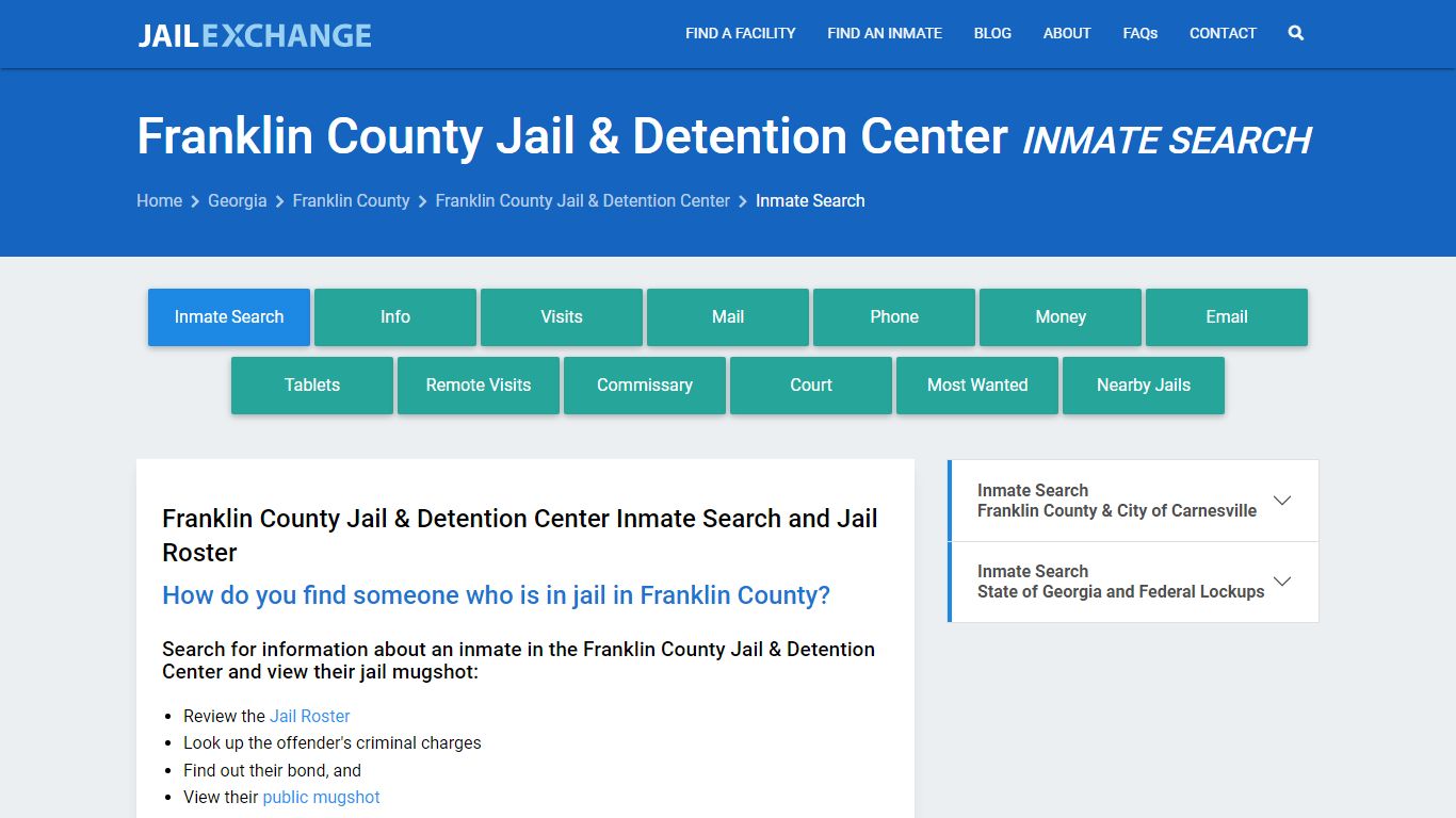 Franklin County Jail & Detention Center Inmate Search